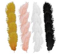 12 Morceaux De Plumes D'Autruche, Créatifs Naturels, Doux, Multicolores, Accessoires De Plumes D'Artisanat Bricolage, Décoration De Fête De Mariage.