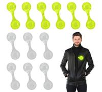 12 Morceaux de réflecteurs magnétiques - Clips de réflecteur pour vêtements, Veste, Sac à Dos, Sacoche, Poussette - réflecteur de sécurité pour Le Jogging, vélo, extérieur (6X Blanc, 6X Jaune)
