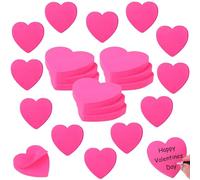 12 Notes Adhésives Forme de Cœur 70x70mm Notes Sticky Note Autocollant Adhésives Amovible Rose Rouge Forme De Coeur Auto-Adhésif Listes De Choses À Faire pour mariage cadeaux Saint Valentin