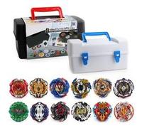 12 Nouvelles Toupies avec 2 Lanceur Burst Turbo, Jouet Arena，Gyro Pocket Box Pro (Noir)-Cadeau pour Enfants Noir G