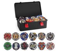 12 Nouvelles Toupies avec 2 Lanceur Burst Turbo, Jouet Arena，Gyro Pocket Box Pro (Noir)-Cadeau pour Enfants BEFA2580