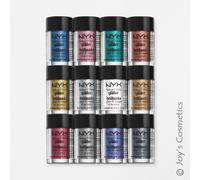 12 NYX Paillettes Poudre Visage & Corps Pigment " 12 Couleur Complet Set " Joy's