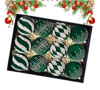 12 Ornements De Balle De Noël De Pack | Boules De Noël Peintes À La Main À La Main | Boules Afflux Décorations D'arbres De Noëls | Décorations De Fête pour Fenêtre Le Salon De Patio Intérieur Chambre