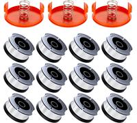 12 Pack Bobine Fil Coupe Bordure Compatible avec Black et Decker Coupe Bordures,A6481 A6485 1.65mm Bobine de Fil Debroussailleuse(12 Fil Coupe Bordure,3 Couvercle,3 Ressort)