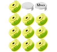 12 Pack Bobine Fil Coupe Bordure remplacements pour Ryobi One + AC14RL3A 18v 24v 40v Coupe Bordures, Bobine Ø 2mm, Longueur 3,3m (10 Fil Coupe Bordure, 2 Couvercle)