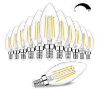 12-Pack Dimmable E12 LED Candelabra Bulbs 60W Equivalent, 2700K Soft Warm White, 600 Lumens B11 Candle Base 6W C35 LED Fil...