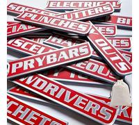 12 Pack Magnetic Tool Box Labels, 2026 Upgrade Toolbox Drawer Tags, 3D Magnetic Tool Box Organizer Labels, Reusable Toolbox Organization Stickers, Workshop Storage Accessories (Red)