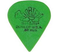Jim Dunlop Médiators 412P88 Tortex Sharp 0,88 mm Vert Pack de 12