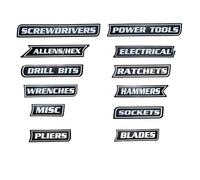 12 Pack of Magnetic Tool Box Labels,Reusable Tags,General Tool Box Organize Accessories for Steel Toolboxes,Drawers
