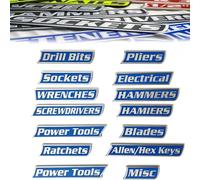 12 Pack of Magnetic Toolbox Labels - 12/24/36Pcs Toolbox Labels Magnetic, Reusable General Tool Box, Easy to Stick and Remove (Blue,12Pcs)