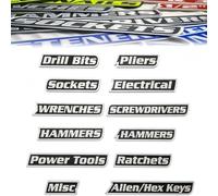 12 Pack of Magnetic Toolbox Labels - 12/24/36Pcs Toolbox Labels Magnetic, Reusable General Tool Box, Easy to Stick and Remove (Black,12Pcs)