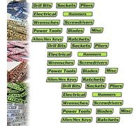 12 Pack of Magnetic Toolbox Labels - 12/24/36Pcs Toolbox Labels Magnetic, Reusable General Tool Box, Easy to Stick and Remove (Green,36Pcs)