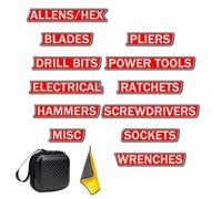 12 Pack of Magnetic Toolbox Labels, 3D-Printed Magnetic Tool Box Labels, Reusable Toolbox Organization Stickers, Strong Embedded Magnet, Easy to Read Printing (Red)