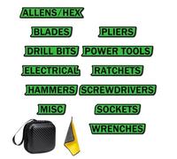 12 Pack of Magnetic Toolbox Labels, 3D-Printed Magnetic Tool Box Labels, Reusable Toolbox Organization Stickers, Strong Embedded Magnet, Easy to Read Printing (Green)