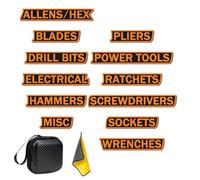 12 Pack of Magnetic Toolbox Labels, 3D-Printed Magnetic Tool Box Labels, Reusable Toolbox Organization Stickers, Strong Embedded Magnet, Easy to Read Printing (Orange)