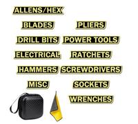 12 Pack of Magnetic Toolbox Labels, 3D-Printed Magnetic Tool Box Labels, Reusable Toolbox Organization Stickers, Strong Embedded Magnet, Easy to Read Printing (Yellow)