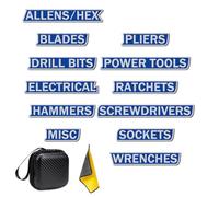 12 Pack of Magnetic Toolbox Labels, 3D-Printed Magnetic Tool Box Labels, Reusable Toolbox Organization Stickers, Strong Embedded Magnet, Easy to Read Printing (Blue)