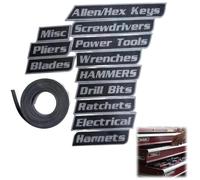 12 Pack of Magnetic Toolbox Labels,3D Printed Personalized Tool Box Drawer Tags,Reusable Steel Drawer Labels for Quick Identifying,Organize Workshop Accessories,Easy to Stick and Remove (Black)