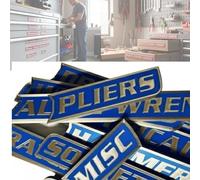 12 Pack of Magnetic Toolbox Labels,Durable 3D-Printed Tool Box Labels,Reusable Easy to Stick Steel Drawer Tags Organize Accessories,Carts,Drawers,and Cabinets (Blue)