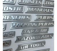 12 Pack of Magnetic Toolbox Labels, Magnetic Tool Box Labels for Drawers & Tool Chests, 3D Magnet Toolbox Label for Garage Organization, Easy Tool Identification & Workspace Setup (White)