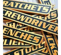 12 Pack of Magnetic Toolbox Labels, magnetic tool box labels, for Tool Organization - 3D Printed Personalized Magnets, for Steel Toolboxes, Carts, Drawers, and Cabinets, Reusable Tags (Yellow)