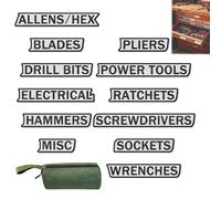 12 Pack of Magnetic Toolbox Labels, Multipurpose Tool Boxs Tags, 3D-Printed Tool Box Labels, Reusable Magnet Tags for Box Drawers, for Toolboxes Carts Drawers Cabinets (White)