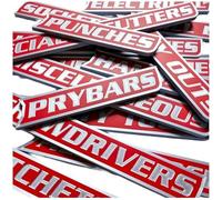 12 Pack Of Magnetic Toolbox Labels, Reusable Tool Box Drawer Labels Magnet For Tool Box, Garage (Red)