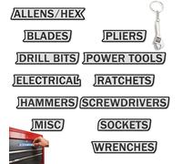 12 Pack of Magnetic Toolbox Labels, Reusable Tool Box Drawer Tags for Easy Organization, Adhesive Utility Cabinet Tags, for Steel Toolboxes, Carts, Drawers, and Cabinets (White)