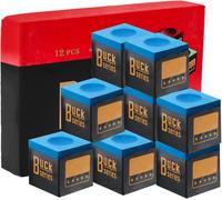 12 Pack Pool Chalk Non Slip Pool Cue Chalk Blue Premium Quality Durable Accessories for Professional Pool Players,Amateurs and Home Players
