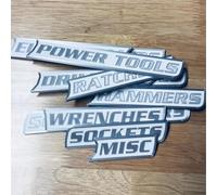 12 Pack Premium Magnetic Toolbox Labels - Durable Reusable Magnet Tags, Professional Tool Organization for Tool Chest, Drawers & Workshop Storage (White)