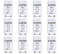 12 Pack Starter Tube Fluorescent FS-U 4-80W 220-240V Starter Tube Neon Remplacement Démarreur de Lampe pour Tubes Lampes Lumière Fluorescentes Commutation pour Lampes UVC D'aquarium Lampes au Néon
