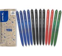 12-Pack Super Grip G Ballpoint Pens - Refillable Pen With Ultra-Soft Ink Designed For Comfortable Writing - 4 Blue, 4 Black, 2 Red, 2 Green - Medium Point