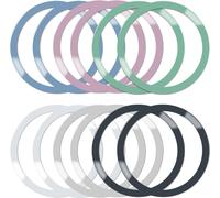 12 Pack Universal Magnetic Metal Ring With Sticker, 6 Colors, Ultra Thin Metal Rings Compatible With Magsafe Wireless Charger, Car Charger On Most