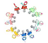 12 Pack Veilleuse colorée Flash LED Sucette Rave Binkie Soft Light Up Toy Collier Rougeoyant Clignotant LED Sifflet Mamelon pour Activités dans KTV et Bar Concert Christams Holloween (Multicolore)
