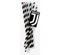 12 Pailles Juventus En Carton 19,5 Cm Noir