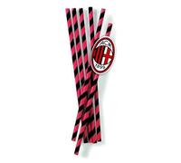 12 Pailles Milan en carton 19,5 cm - Rouge - Taille Unique