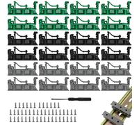 12 Paire/24 Pièces 35mm DIN C45 Adaptateurs de Rail, Support de carte PCB pour le montage sur rail DIN C45, PCB Din C45 Rail adaptateur Circuit imprimé support de montage support(Vert,Gris,Noir)