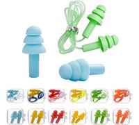 12 Paires Bouchons d'oreille en Silicone, Réutilisables Bouchons d'oreille de Nager, Imperméable Bouchons d'oreille pour Dormir pour Travail Étude Ronflement Voyage