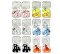 12 Paires Bouchons D'oreille Silicone avec Corde, Nageur Bouchons D'oreilles en Silicone pour Natation, Bouchon Oreille Anti Bruit Réutilisables avec Étui pour Piscine Mer Bain Sports Aquatiques