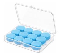 12 Paires Bouchons d'Oreilles pour Dormir et Piscine, Bouchon d'Oreille Anti Bruit en Silicone Souple et Malléable, Protection Auditive pour Sommeil, Natation, Avion, Ronflement, Bleu