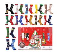 12 Paires Chaussettes De Calendriers De L'Avent 2025, Calendrier De Compte À Rebours De Noël Sur 24 Jours, Chaussettes Amusantes Et Colorées, Chaussette Chaudes En Coton Doux Pour Femmes Et Hommes