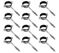 12 Paires de Colliers de Serrages à Vis, 48-53 mm Collier de Serrage Métallique de Caoutchouc pour Fixation Mural Tuyaux, avec Boulons de Suspension et Tubes d'Expansion pour Tuyaux