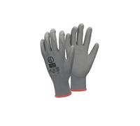 ECD Germany 12 Paires de gants de travail en PU, taille 7-S, couleur gris, gants de mécanicien