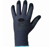 12 paires de gants Stronghand Canton avec revêtement en mousse de nitrile - Noir/sable