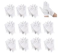 12 Paires Gants Coton Dermatologique Blanc,Gants Hydratants en Coton Blanc,Gants en Coton Blanc pour Inspection,Gants de Travail en Coton Blanc pour Soins de la Peau,Travail Quotidien,Bien Plus