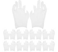 12 Paires Moufles en Coton Blanc pour Mains Sèches, Modèle Ouvert | Respirants et Souples, Usage Travail ou Cérémonie, pour Hommes Adultes, Confort Doux
