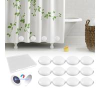 12 Paires Poids Rideau Douche 4cm Ronds Aimant pour Rideaux, Poids de Rideau de Douche Magnétiques avec Boîte de Rangement, Poids pour Rideaux, Poids magnétiques pour Rideauxs, Nappes