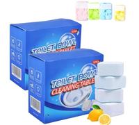 12-Panel Super-Effective Toilet Cleaner, 2026 New Natural Toilet Cleaner, Powerful Scaling Removal, Strongly Cleans Drains and Bathroom Stains，Includes Disposable Soap Sheets (2Packs)