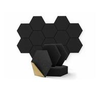 Carlo Milano 12 panneaux acoustiques autocollants hexagonaux 30 x 26 cm - noir