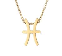 12 Panneaux Constellation Pendante Collier - 14K Couleur en Or 12 Constellations Collier Oroscope Astrologie Cadeaux d'anniversaire pour Les Femmes Bijoux UI
